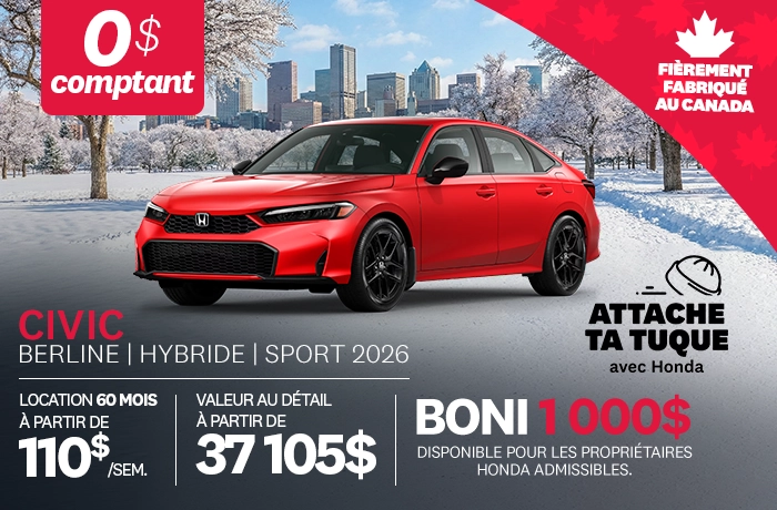 Bannière de Promotion Civic Sport Hybride 2026